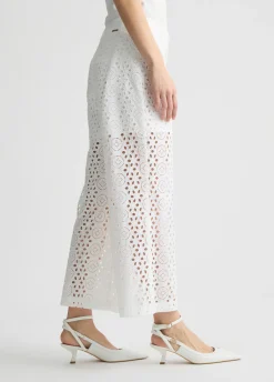 Pantaloni cropped in sangallo