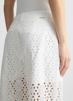 Pantaloni cropped in sangallo