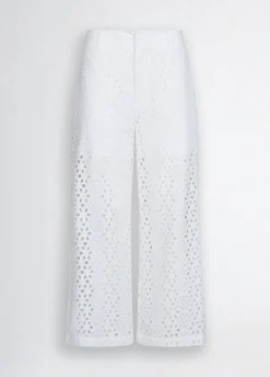 Pantaloni cropped in sangallo