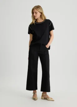 Pantaloni flare a vita alta