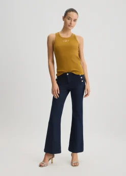 Pantaloni flare con bottoni