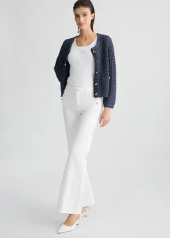Pantaloni flare con bottoni