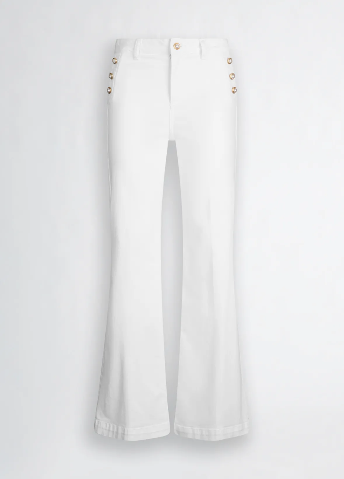Pantaloni flare con bottoni