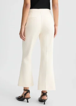 Pantaloni flare cropped in cotone