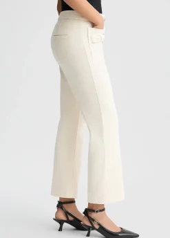 Pantaloni flare cropped in cotone
