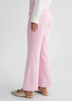 Pantaloni flare cropped in cotone