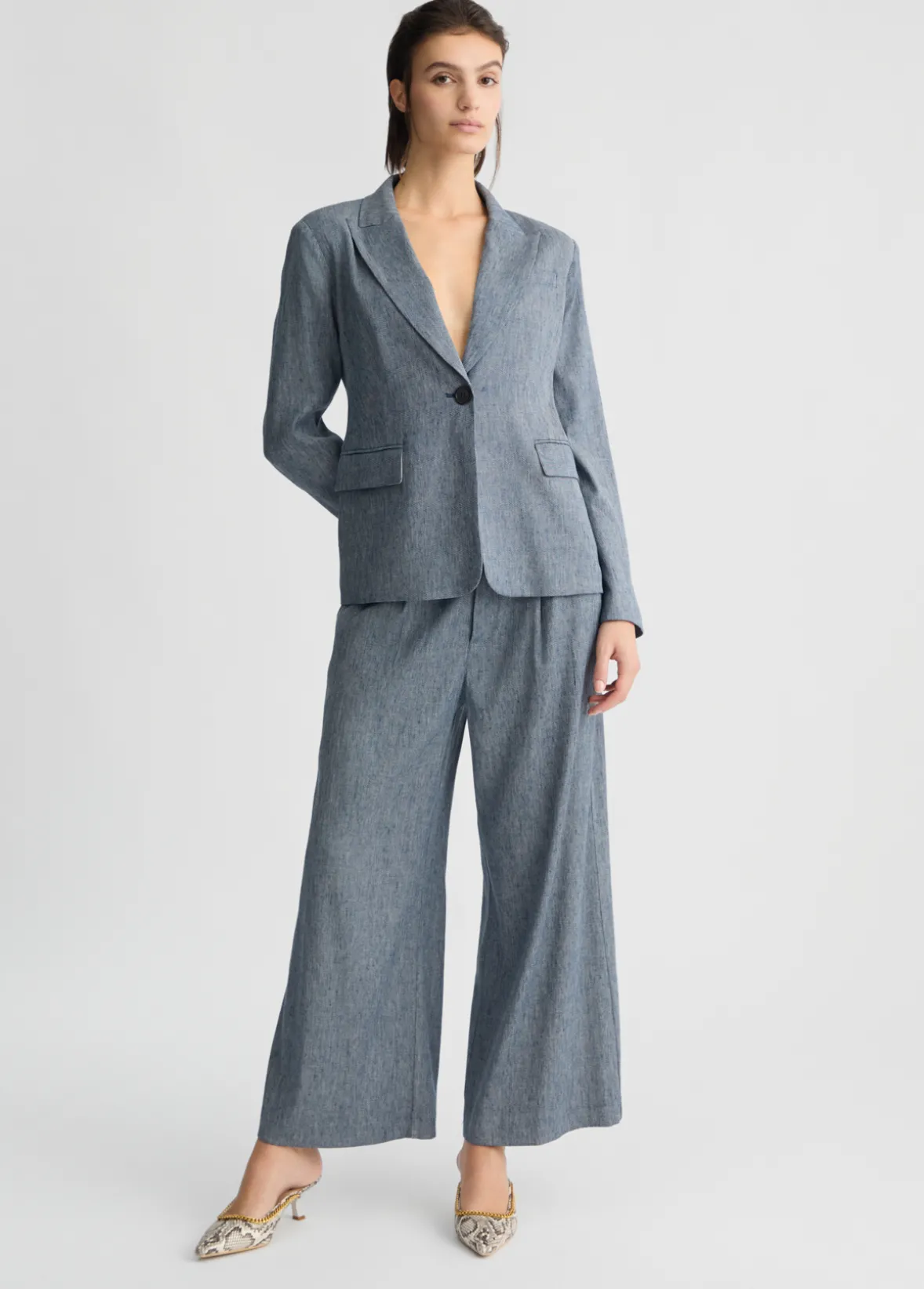 Pantaloni flare in denim