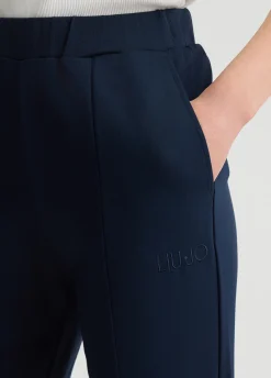 Pantaloni flare in jersey