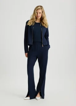 Pantaloni flare in jersey