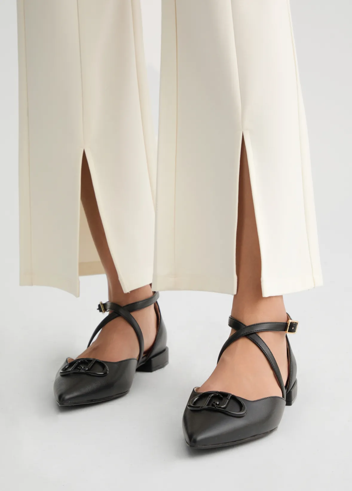 Pantaloni flare in jersey