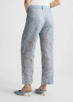 Pantaloni flare in pizzo