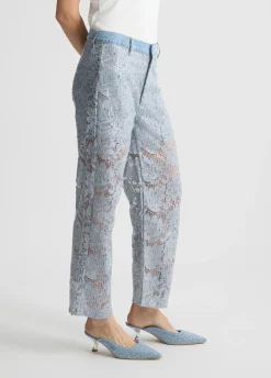 Pantaloni flare in pizzo