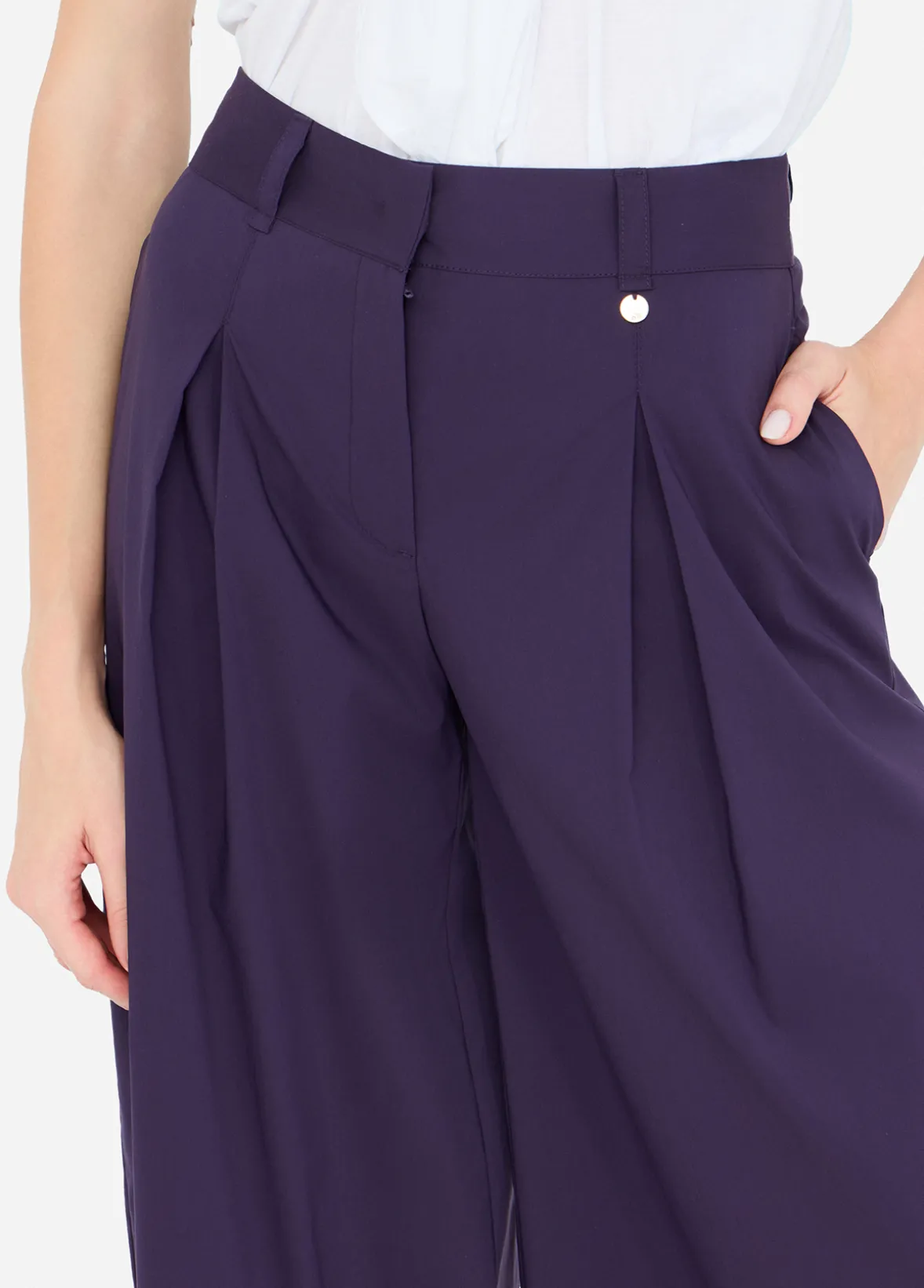 Pantaloni flare in popeline