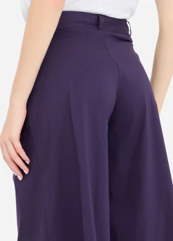 Pantaloni flare in popeline