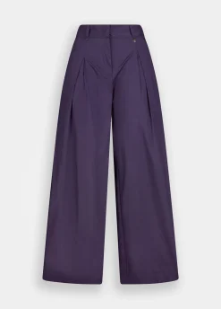Pantaloni flare in popeline