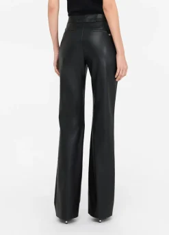 Pantaloni flare in tessuto spalmato