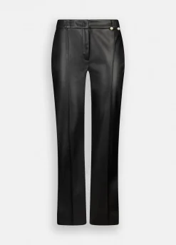 Pantaloni flare in tessuto spalmato