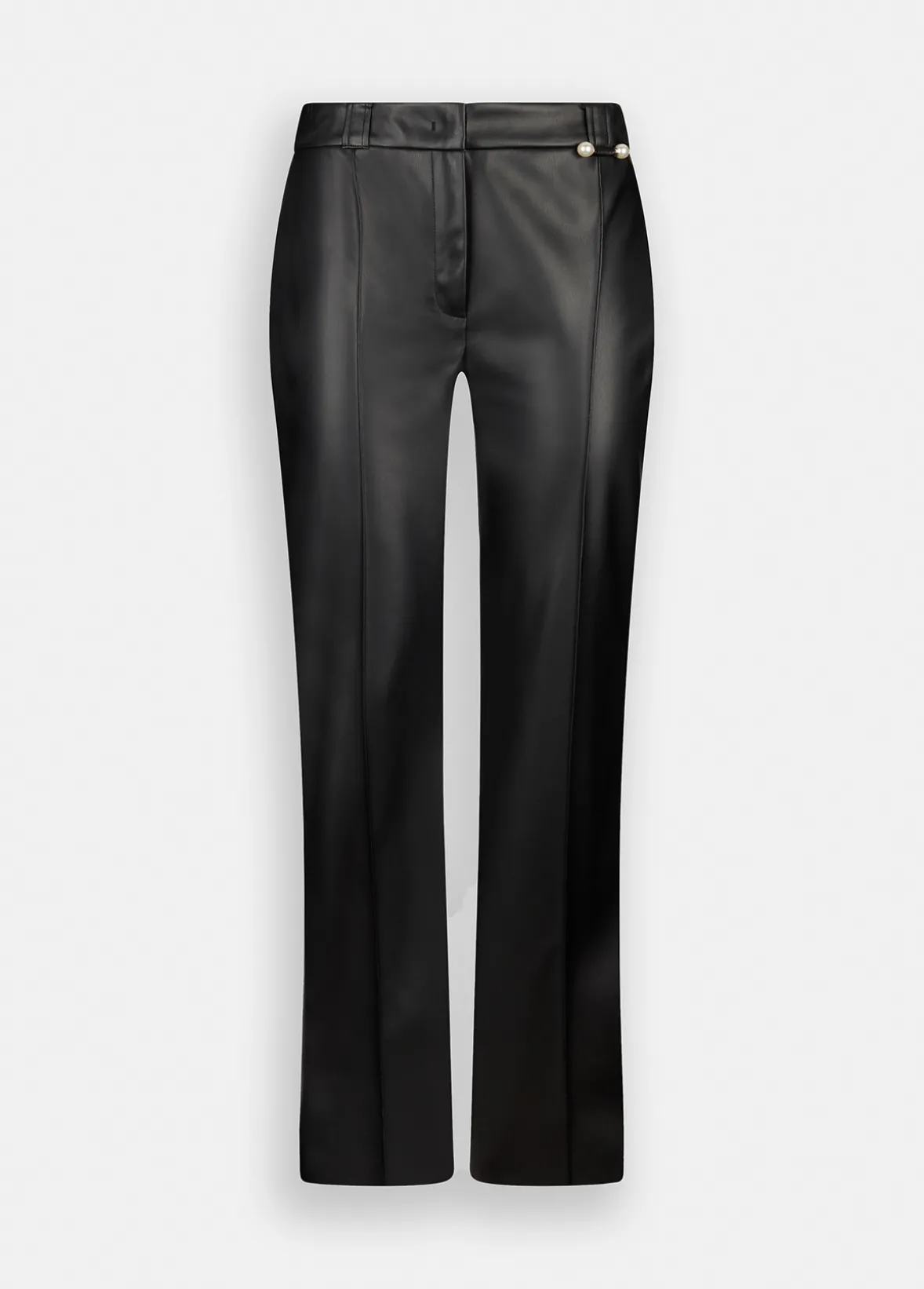 Pantaloni flare in tessuto spalmato