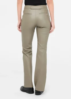 Pantaloni flare in tessuto spalmato
