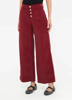 Pantaloni flare in velluto