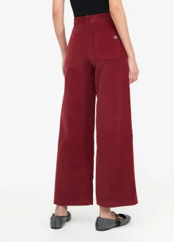 Pantaloni flare in velluto
