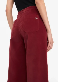 Pantaloni flare in velluto