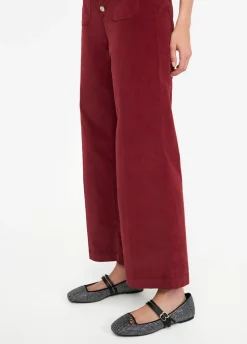 Pantaloni flare in velluto