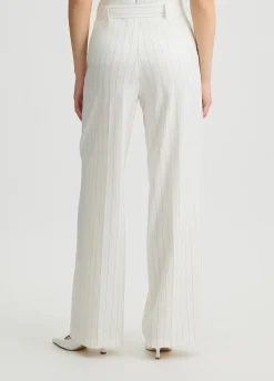 Pantaloni gessati a vita alta