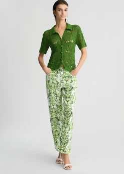 Pantaloni in cotone stampato