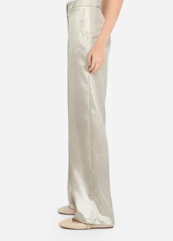 Pantaloni in crêpe laminato