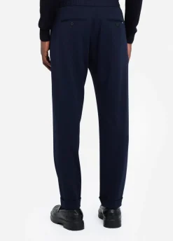 Pantaloni in jersey con risvolto