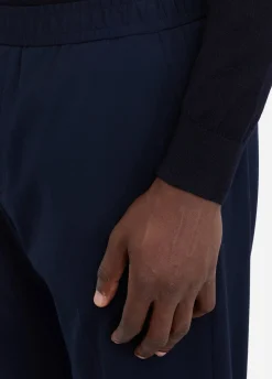 Pantaloni in jersey con risvolto