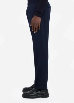 Pantaloni in jersey con risvolto