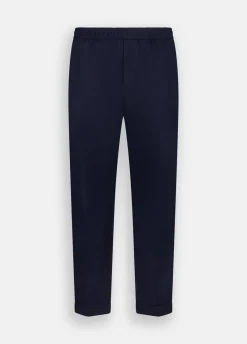 Pantaloni in jersey con risvolto