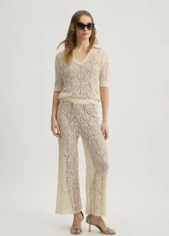 Pantaloni in maglia crochet