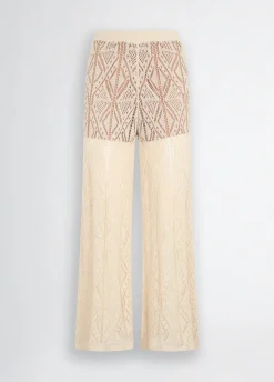 Pantaloni in maglia crochet