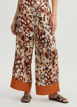 Pantaloni in raso stampato