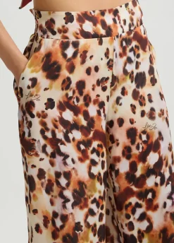 Pantaloni in raso stampato