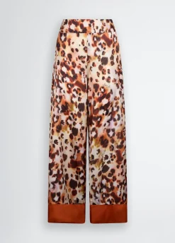 Pantaloni in raso stampato