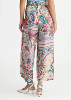 Pantaloni in raso stampato