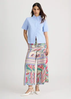 Pantaloni in raso stampato