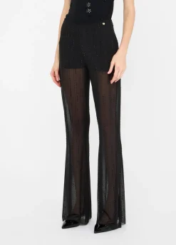 Pantaloni in tulle con strass