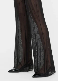 Pantaloni in tulle con strass