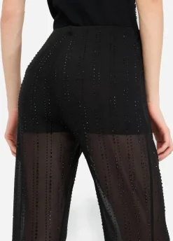 Pantaloni in tulle con strass