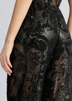Pantaloni in tulle ricamato