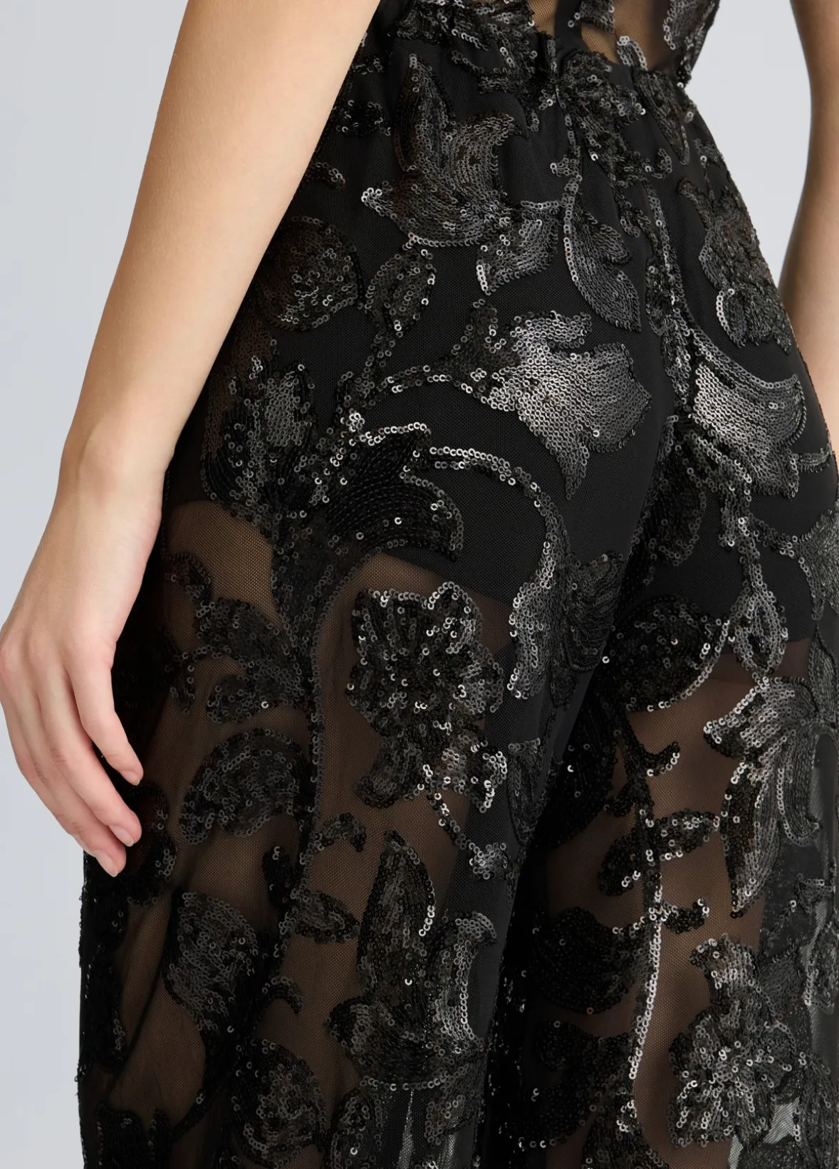 Pantaloni in tulle ricamato