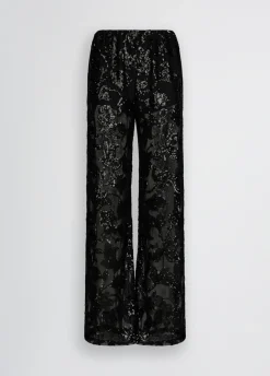 Pantaloni in tulle ricamato