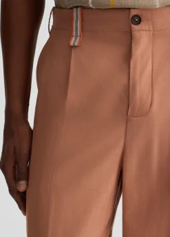 Pantaloni jacquard in misto lino