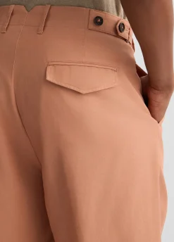 Pantaloni jacquard in misto lino