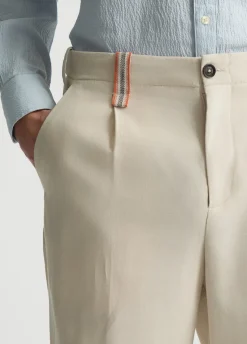Pantaloni jacquard in misto lino